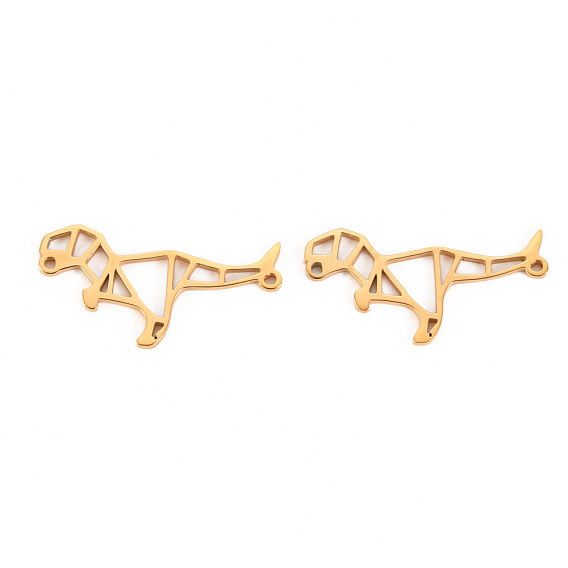 Hollow 304 Stainless Steel Links Connectors, Laser Cut, Dinosaur