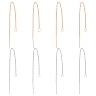8Pcs 2 Colors Brass Stud Earring Findings, Ear Threads, Nickel Free