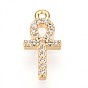 Латунные микропаве прозрачные кубические циркониевые подвески, Анк крест, без кадмия, без никеля и без свинца