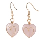 Драгоценный камень сердце качает серьги, ювелирные изделия из позолоченной латуни для женщин