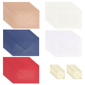 CRASPIRE Gilding Classical Kraft Paper Envelopes, Rectangle, with Stickers