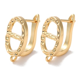 Brass Hoop Earrings Findings, Oval