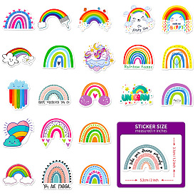 50Pcs Rianbow PVC Waterproof Sticker Labels, Self-adhesive Decals, for Suitcase, Skateboard, Refrigerator, Helmet, Mobile Phone Shell
