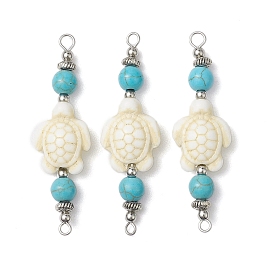 Dyed Synthetic Turquoise Connector Charms, Sea Turtle Links