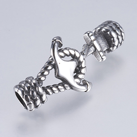 304 соединители анкерные из нержавеющей стали, для изготовления кожаных браслетов