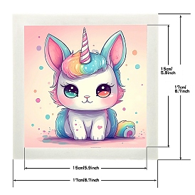 Unicorn DIY Diamond Painting Kits, Including Resin Rhinestones, Pen, Tray & Glue Clay