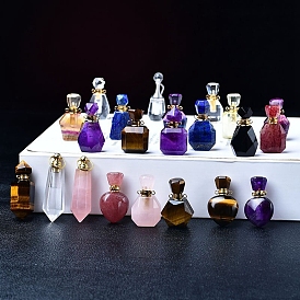 Natural & Synthetic Gemstone Perfume Bottles, Refillable Essential Oil Bottles