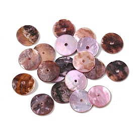 Подвески-диски из натуральной ракушки акойя, окрашенные распылением