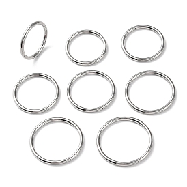 304 Stainless Steel Simple Plain Band Finger Ring for Women Men