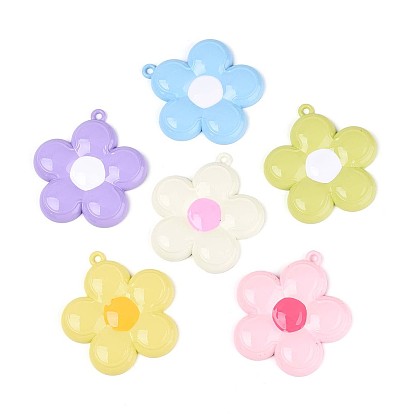 Большие подвески из сплава, окрашенные распылением, и эмалевые, цветок, без кадмия, без никеля и без свинца