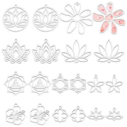 20 шт 10 стили 201 подвески из нержавеющей стали, подвески для лазерной резки, цветок