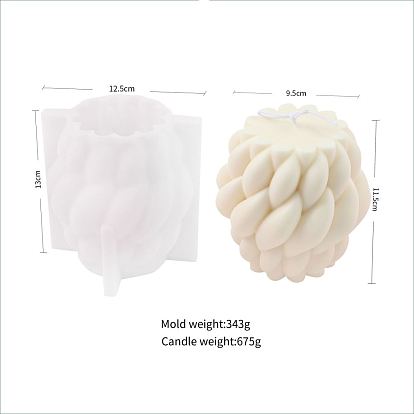 DIY Wool Knot Shape Candle Silicone Molds, Resin Casting Molds, for 3D Scented Candle Making
