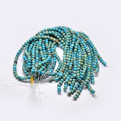 Natural Imperial Jasper Beads Strands, Round, Dyed