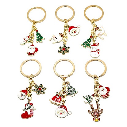 Christmas Keychain Santa Claus Reindeer Snowman Christmas Tree Keyring Pendant