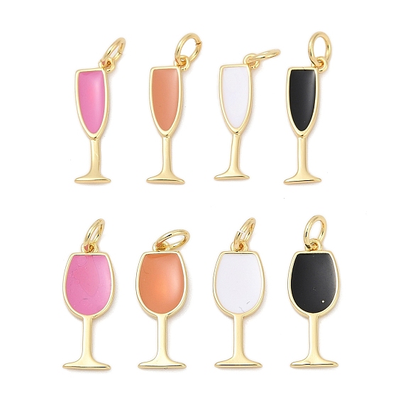 Латунь эмаль подвески, с целью перехода в кольце, бокал прелести, стойки покрытие, без кадмия и без свинца, прочное покрытие, реальный 18 k позолоченный