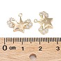 Brass with Clear Cubic Zirconia Charms, Star & Wing