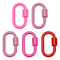 5Pcs 5 Styles Baking Paint Alloy Screw Locking Carabiners, Carabiner Enamel Oval Clasps