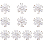 Brass Micro Pave Clear Cubic Zirconia Shank Buttons, 1-Hole, Flower