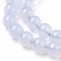 Grade A Natural Blue Agate Beads Strands, Round