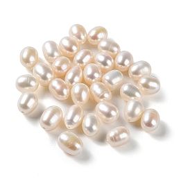 Natural Cultured Freshwater Pearl Beads, Half Drilled, Rice, Grade 3A+