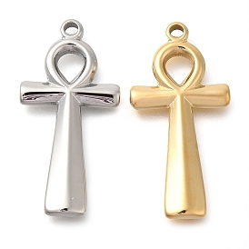 304 Stainless Steel Pendants, Ankh Cross Charm