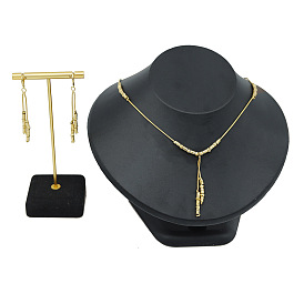 Комплекты из бамбукового сплава с подвесками и серьгами-кольцами