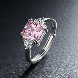 Minimalist S925 Silver Open Ring with Zircon Stone for Women