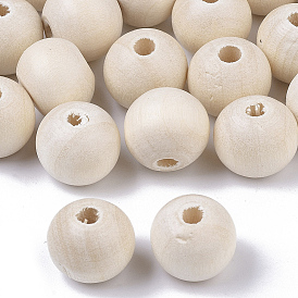 Natural Unfinished Wood Beads, Waxed Wooden Beads, Smooth Surface, Rondelle, Macrame Beads, Large Hole Beads