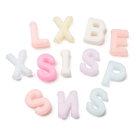 Пластиковые бусины с большими отверстиями, имитация стиля желе, буквы