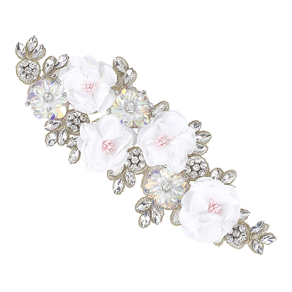 1заплатки для одежды из полиэстера, цветок, горный хрусталь и ткани