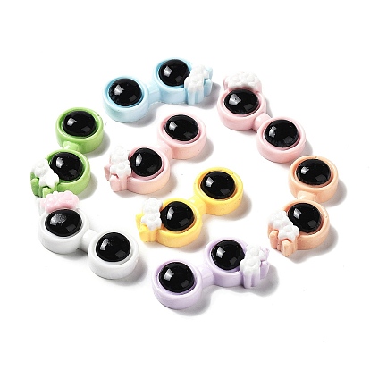 Opaque Resin Cabochons, Glasses with Bowknot