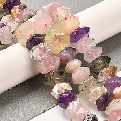 Natural Mixed Quartz Beads Strands, Faceted, Nuggets
