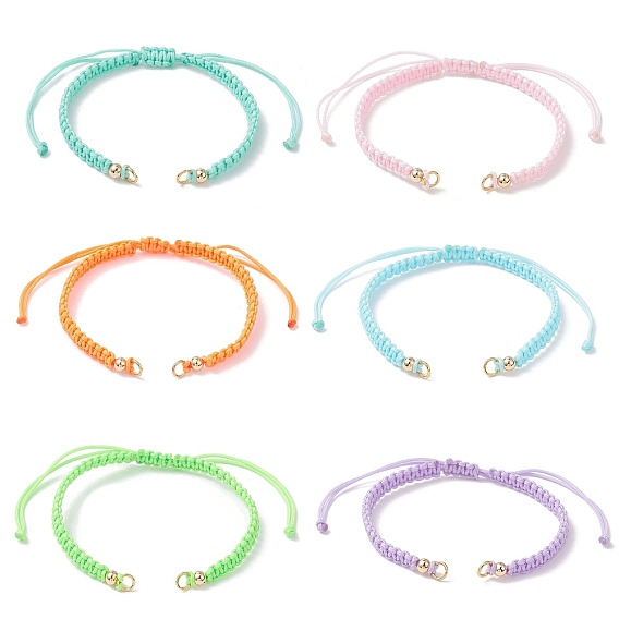 Изготовление браслета из нейлона, с 304 кольцами из нержавеющей стали, золотые