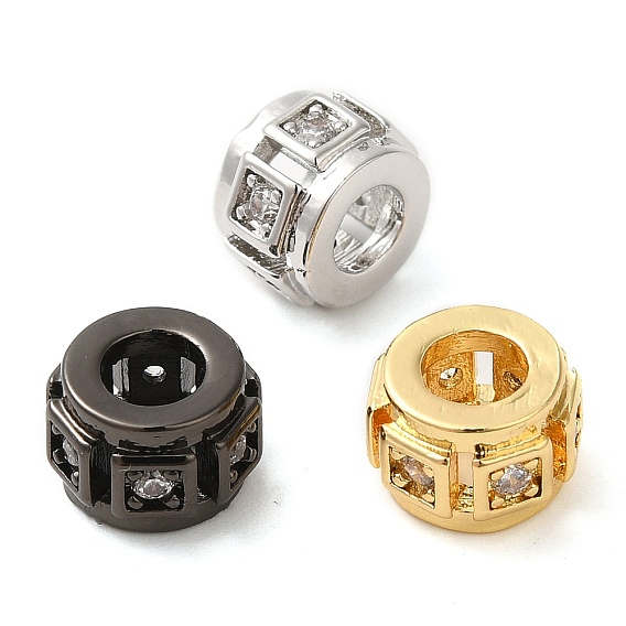 Стойки обшивки латунь кубического циркония бусы, долговечный, без кадмия и без свинца, Полая колонна