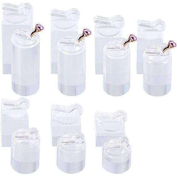 Акриловые одиночные комплекты стойки дисплея ювелирных изделий, держатель витрины кольца