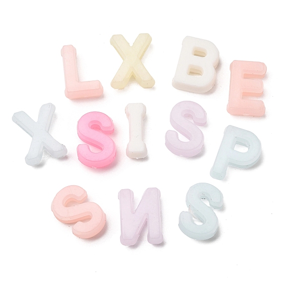 Пластиковые бусины с большими отверстиями, имитация стиля желе, буквы