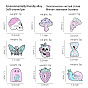 Pink Cartoon Skull Butterfly Alloy Brooch Pin for Halloween Costume Accessories