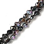Electroplate Transparent Glass Beads Strands, Half Plated, Twist