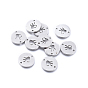 304 Stainless Steel ASL Links/Connectors, Laser Cut, Flat Round with Gesture for OK