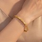 304 Bracelets manchettes articulés en acier inoxydable sertis de micro-pavés de zirconiums cubiques transparents en forme d'étoile pour femmes
