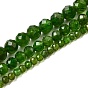 Filamentos naturales del diopside verde, rondo, micro facetado