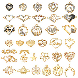 DIY Jewelry Making Findings Kits, including Alloy Rhinestone Pendants & Connector Charms, Mixed Shapes