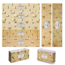 90 piezas 9 estilos etiqueta de papel de jabón, envoltorios de papel para jabón, Rectángulo, para envases de jabón