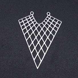 201 pendentifs en filigrane en acier inoxydable, triangle
