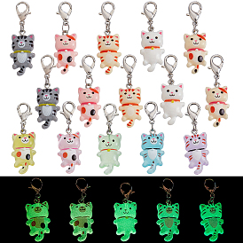 20 шт 10 стили кошачий кулон из смолы маркеры фиксирующих стежков, Сплав с застежками когтя омара