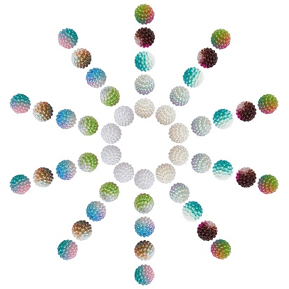 100Pcs 10 Colors Imitation Pearl Acrylic Berry Beads for DIY Stretch Bracelets Making Kits, with 1Roll Beading Elastic Thread