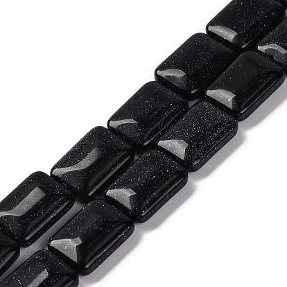 Синтетический синий авантюрин бисер нитей, прямоугольные