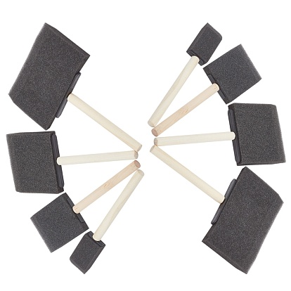 Spong Brush, with Wooden Handle, Foam Brush for Painting, Graffiti Tool