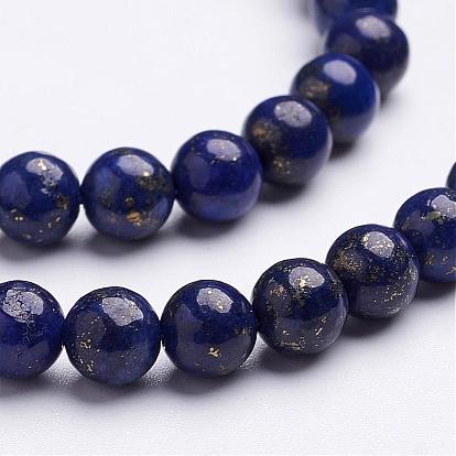 16 inch  Grade A Round Dyed Natural Lapis Lazuli Beads Strand
