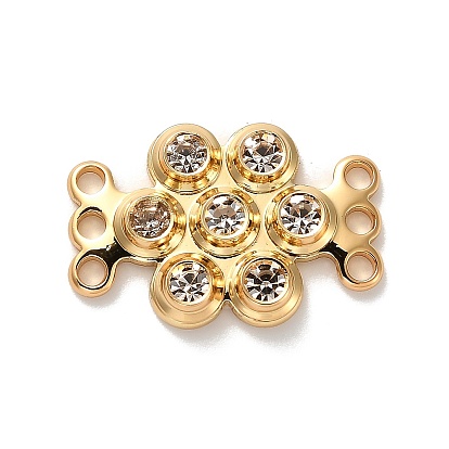 Многожильные звенья из прозрачного кубического циркония из латуни, без кадмия, без никеля и без свинца, цветок